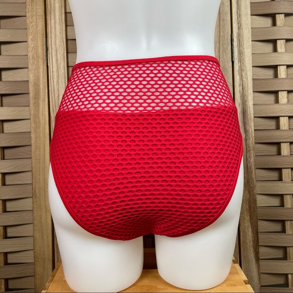 NWOT Fishnet Mesh Top High Waisted Bikini Swimsuit Bottoms - Picture 7 of 7